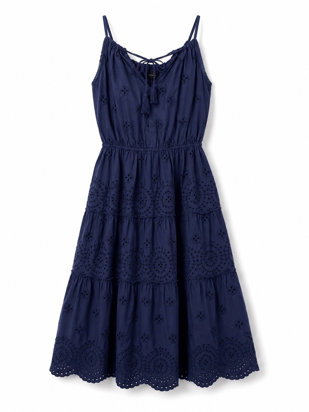 100% Cotton Coastal Sundress LIV Los Angeles Eyelet Midi Dress